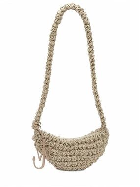 JW ANDERSON Beige Braided Crochet Crossbody Bag
